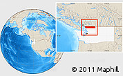Shaded Relief Location Map of Whatcom County, highlighted parent region