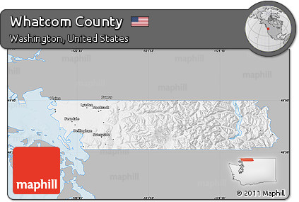 Gray Map of Whatcom County, single color outside