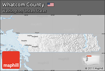 Gray Map of Whatcom County, single color outside