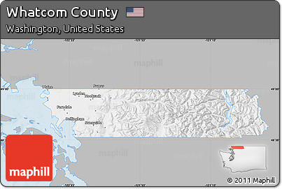 Gray Map of Whatcom County, single color outside