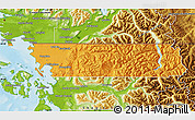 Political Map of Whatcom County, physical outside