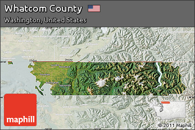 Satellite Map of Whatcom County, lighten