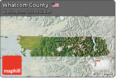 Satellite Map of Whatcom County, lighten