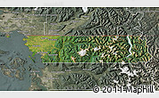 Satellite Map of Whatcom County, semi-desaturated