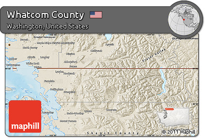 Shaded Relief Map of Whatcom County