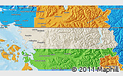 Shaded Relief Map of Whatcom County, political outside