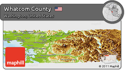 Physical Panoramic Map of Whatcom County