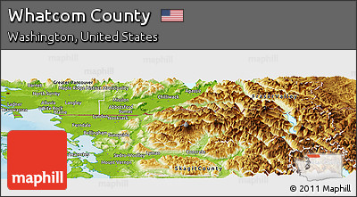 Physical Panoramic Map of Whatcom County