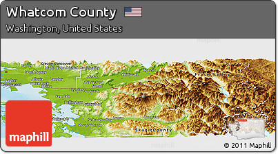 Physical Panoramic Map of Whatcom County