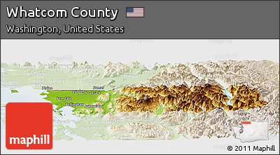 Physical Panoramic Map of Whatcom County, lighten