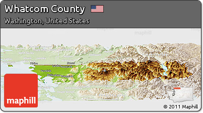 Physical Panoramic Map of Whatcom County, lighten