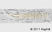 Shaded Relief Panoramic Map of Whatcom County, desaturated