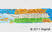 Shaded Relief Panoramic Map of Whatcom County, political outside