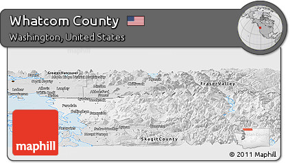 Silver Style Panoramic Map of Whatcom County