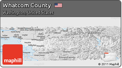 Silver Style Panoramic Map of Whatcom County