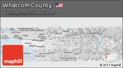 Silver Style Panoramic Map of Whatcom County