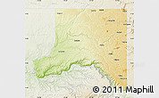 Physical Map of Whitman County, lighten