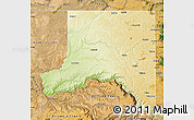 Physical Map of Whitman County, satellite outside