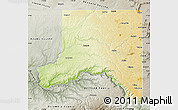 Physical Map of Whitman County, semi-desaturated