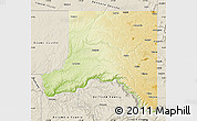 Physical Map of Whitman County, shaded relief outside