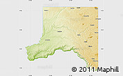 Physical Map of Whitman County, single color outside