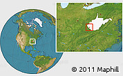 Satellite Location Map of ZIP code 25671, highlighted state