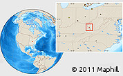 Shaded Relief Location Map of ZIP code 25671