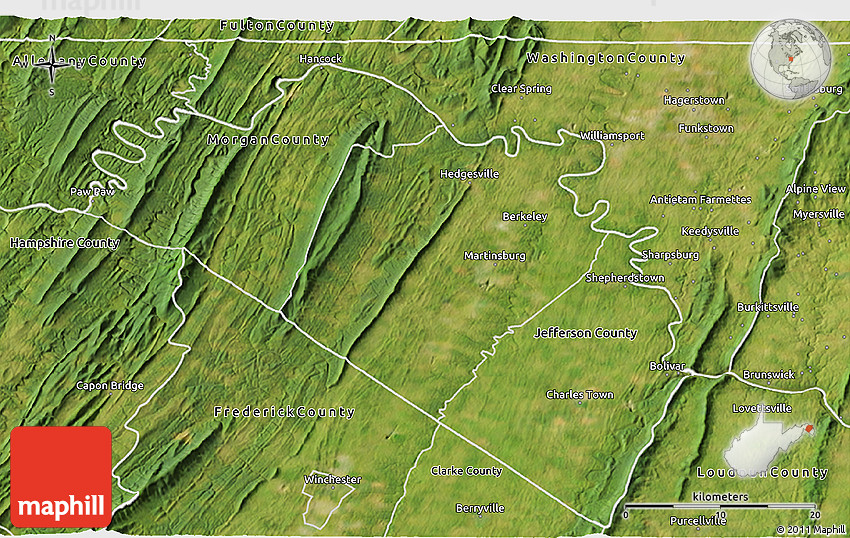 Satellite 3D Map of Berkeley County