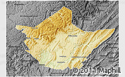 Physical 3D Map of Greenbrier County, darken, desaturated