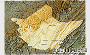 Physical 3D Map of Greenbrier County, darken