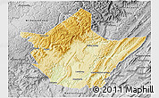 Physical 3D Map of Greenbrier County, desaturated