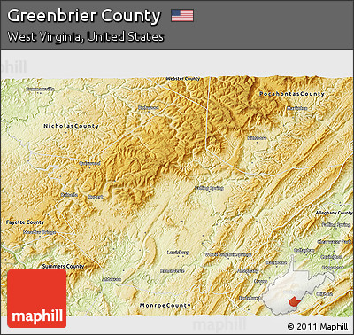 Physical 3D Map of Greenbrier County