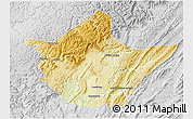 Physical 3D Map of Greenbrier County, lighten, desaturated