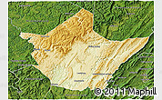 Physical 3D Map of Greenbrier County, satellite outside