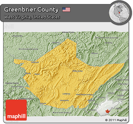 Savanna Style 3D Map of Greenbrier County