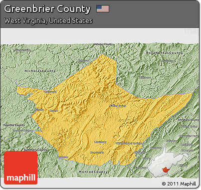 Savanna Style 3D Map of Greenbrier County