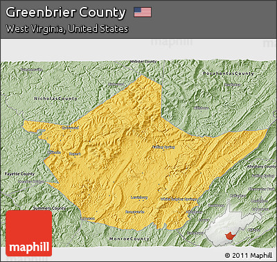 Savanna Style 3D Map of Greenbrier County