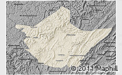 Shaded Relief 3D Map of Greenbrier County, darken, desaturated