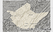 Shaded Relief 3D Map of Greenbrier County, darken, semi-desaturated