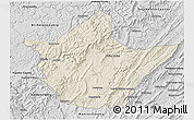 Shaded Relief 3D Map of Greenbrier County, desaturated