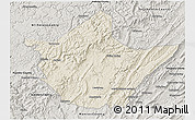 Shaded Relief 3D Map of Greenbrier County, semi-desaturated