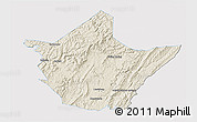 Shaded Relief 3D Map of Greenbrier County, single color outside
