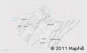 Silver Style 3D Map of Greenbrier County, single color outside