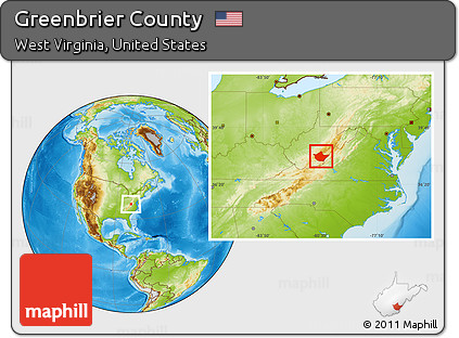 Physical Location Map of Greenbrier County