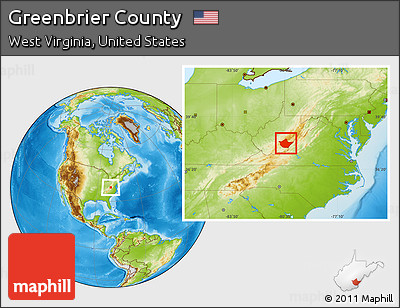 Physical Location Map of Greenbrier County