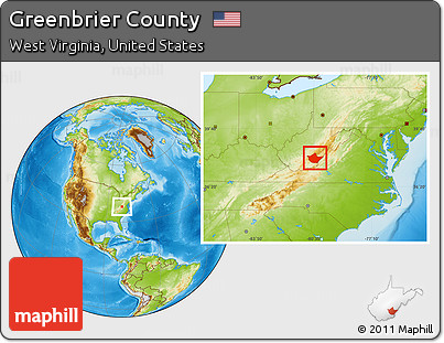 Physical Location Map of Greenbrier County