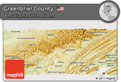 Physical Panoramic Map of Greenbrier County