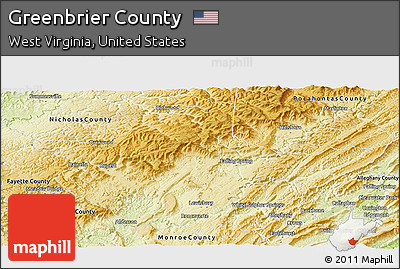 Physical Panoramic Map of Greenbrier County