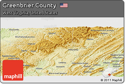 Physical Panoramic Map of Greenbrier County