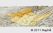Physical Panoramic Map of Greenbrier County, semi-desaturated